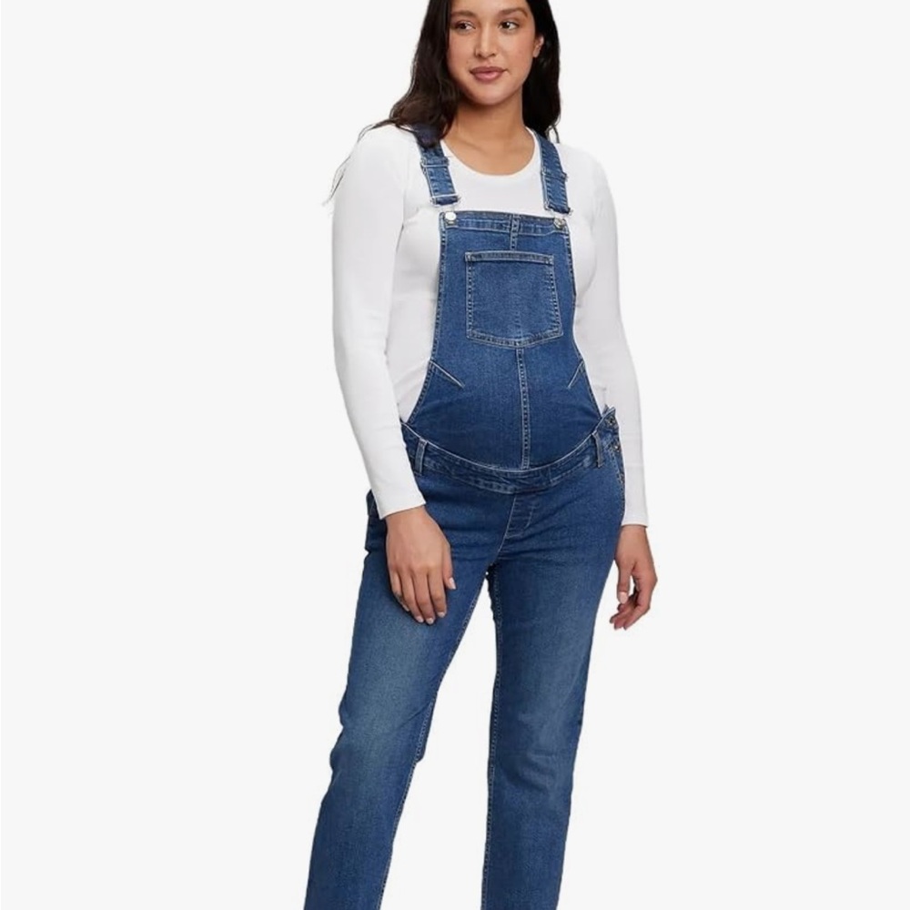 GAP Maternity Blue Denim Overalls Classic Style